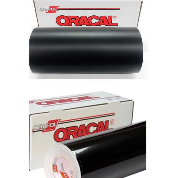 2 Pack 12"x 1 Yard Oracal 651 BLACK GLOSS & MATTE Cricut Hobby Craft Vinyl - Picture 1 of 1